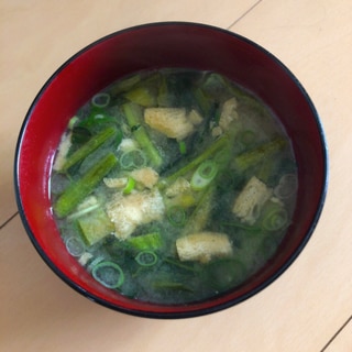 小松菜と揚げの味噌汁